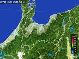 2016年07月15日の富山県の雨雲レーダー