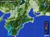 2016年07月22日の三重県の雨雲レーダー