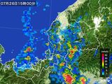 2016年07月26日の福井県の雨雲レーダー