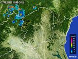 2016年07月28日の栃木県の雨雲レーダー