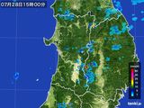 2016年07月28日の秋田県の雨雲レーダー