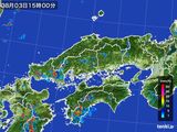 2016年08月03日の中国地方の雨雲レーダー