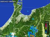 2016年08月04日の富山県の雨雲レーダー