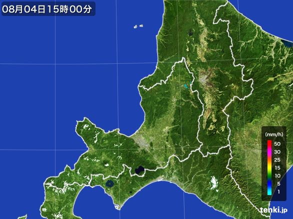 道央の雨雲レーダー(2016年08月04日)