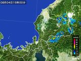 2016年08月04日の福井県の雨雲レーダー