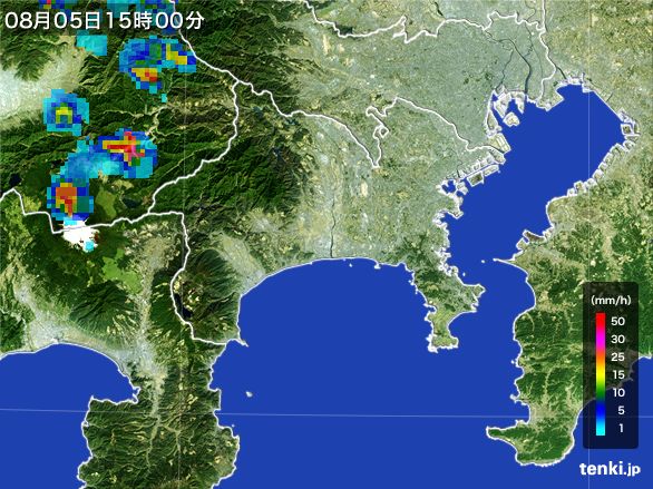神奈川県の雨雲レーダー(2016年08月05日)