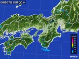 2016年08月07日の近畿地方の雨雲レーダー