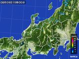 2016年08月09日の北陸地方の雨雲レーダー