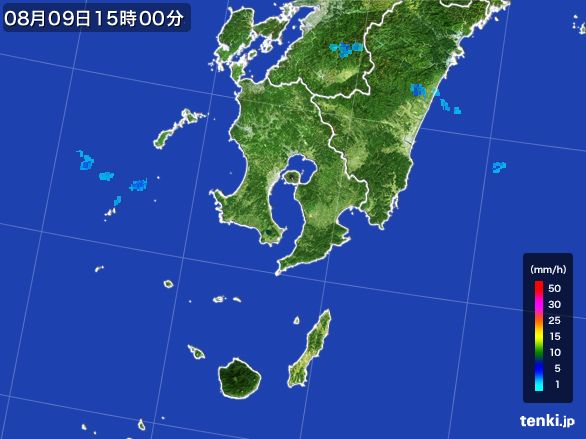 鹿児島県の雨雲レーダー(2016年08月09日)