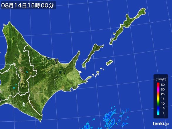 道東の雨雲レーダー(2016年08月14日)