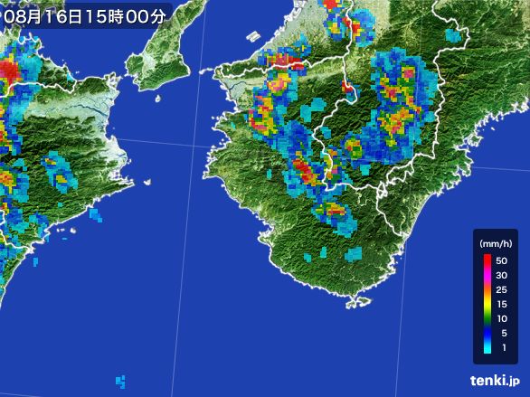 和歌山県の雨雲レーダー(2016年08月16日)
