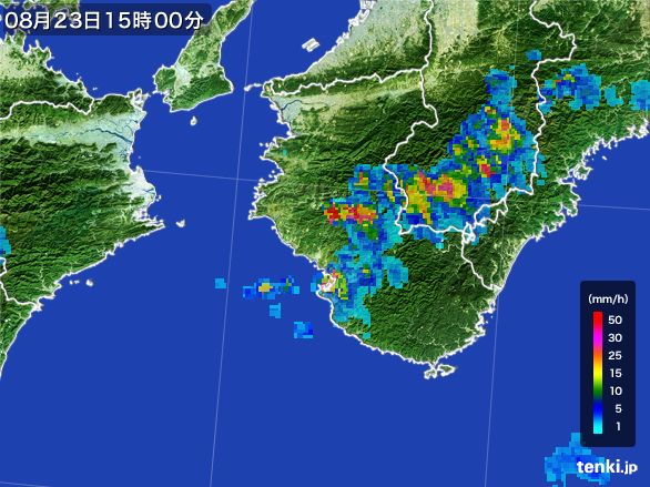 和歌山県の雨雲レーダー(2016年08月23日)