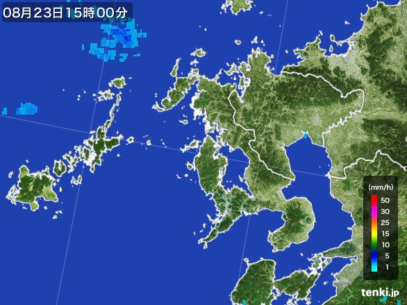 長崎県の雨雲レーダー(2016年08月23日)