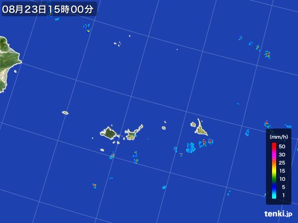 宮古・石垣・与那国(沖縄県)の雨雲レーダー(2016年08月23日)