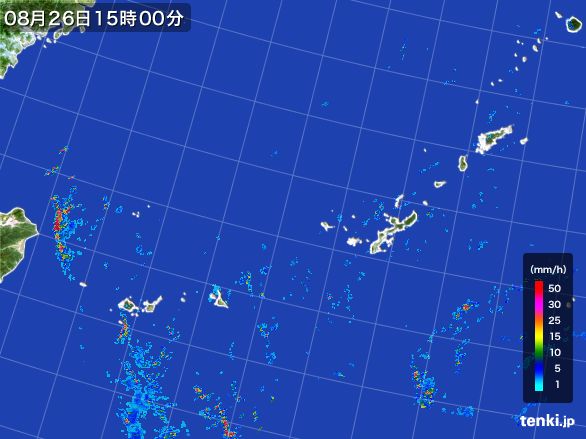 沖縄地方の雨雲レーダー(2016年08月26日)
