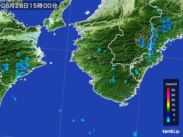 和歌山県の雨雲レーダー(2016年08月28日)