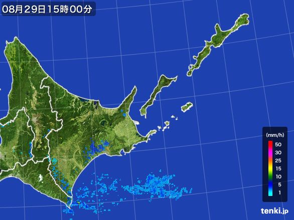 道東の雨雲レーダー(2016年08月29日)