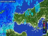 2016年09月02日の山口県の雨雲レーダー