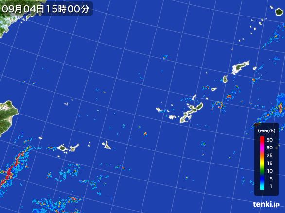 沖縄地方の雨雲レーダー(2016年09月04日)