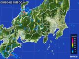 2016年09月04日の関東・甲信地方の雨雲レーダー