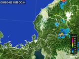 2016年09月04日の福井県の雨雲レーダー