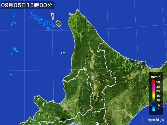 道北の雨雲レーダー(2016年09月05日)