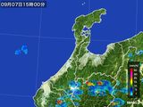 2016年09月07日の石川県の雨雲レーダー