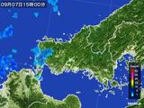 2016年09月07日の山口県の雨雲レーダー