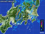 2016年09月08日の関東・甲信地方の雨雲レーダー