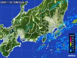 2016年09月11日の関東・甲信地方の雨雲レーダー