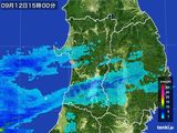 2016年09月12日の秋田県の雨雲レーダー