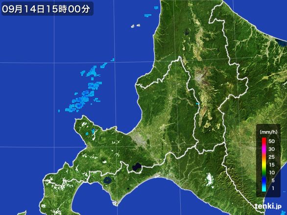 道央の雨雲レーダー(2016年09月14日)