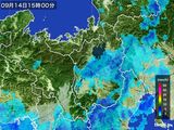 2016年09月14日の滋賀県の雨雲レーダー