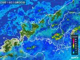 2016年09月19日の山口県の雨雲レーダー