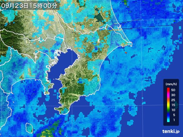 千葉県の雨雲レーダー(2016年09月23日)
