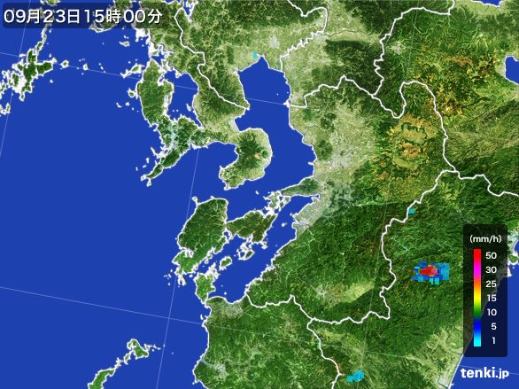 熊本県の雨雲レーダー(2016年09月23日)
