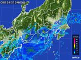 2016年09月24日の関東・甲信地方の雨雲レーダー