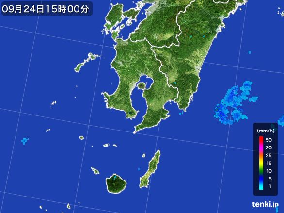 鹿児島県の雨雲レーダー(2016年09月24日)
