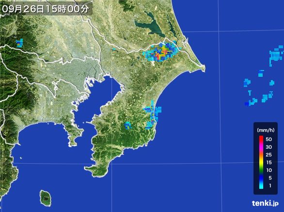 千葉県の雨雲レーダー(2016年09月26日)