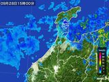 2016年09月28日の石川県の雨雲レーダー