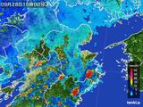 2016年09月28日の大分県の雨雲レーダー