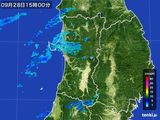 2016年09月28日の秋田県の雨雲レーダー