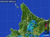 2016年09月29日の道北の雨雲レーダー