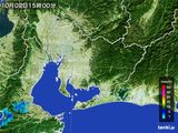 2016年10月02日の愛知県の雨雲レーダー