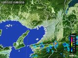 2016年10月02日の大阪府の雨雲レーダー