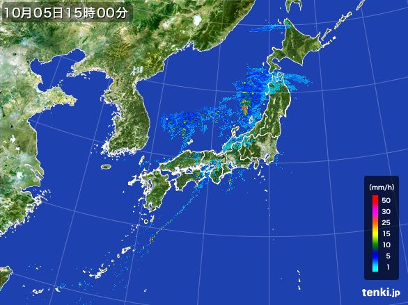 雨雲レーダー(2016年10月05日)