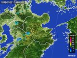 2016年10月05日の大分県の雨雲レーダー