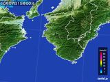 2016年10月07日の和歌山県の雨雲レーダー