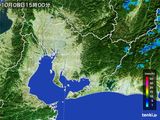 2016年10月08日の愛知県の雨雲レーダー