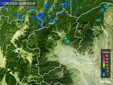 2016年10月09日の群馬県の雨雲レーダー
